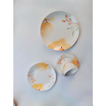 出口日本外貿陶瓷唯美抽象簡筆手繪風牛排盤平盤深菜盤米飯碗釉中