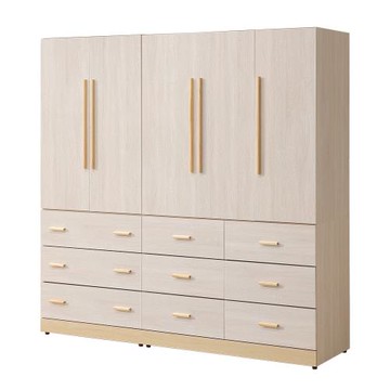 【唯熙傢俱】凱斯金雙色6.6尺衣櫃