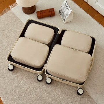 BRANDEN 倍登 第二代旅行用體積縮小衣物壓縮袋組  S+S+M+L  淺米色