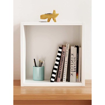 【樂樂】好好Q書架 木質兒童儲物單元格書櫃 一行一列-白色帶背板款(實木落地書架 自由組合 多格收納)一行一列-白色帶背板款