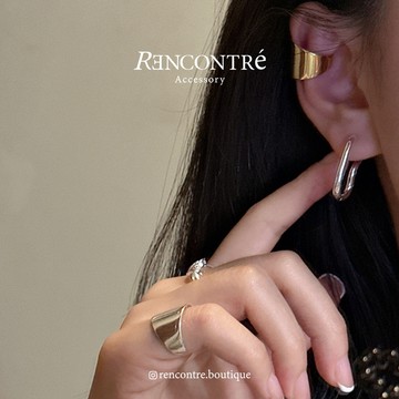 『現貨/韓國 實心厚磅！極簡大波浪 易扣耳環』Rencontre 925純銀 波浪 橢圓 扭 大耳環 純銀 韓國耳環