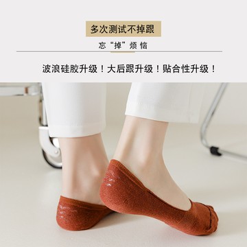 船襪女夏季隱形淺口短襪春秋防滑不掉跟薄款棉襪複古日係純色女襪 G063