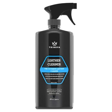美國 TRINOVA 皮革清潔劑 附藍色擦拭巾  532ml  黑色