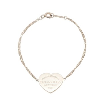 Tiffany & Co 蒂芬妮 Heart Tag Double Chain 心牌 手鍊 925純銀 【二手名牌BRAND OFF】