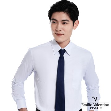 范倫提諾經典條紋長袖襯衫1015-藍細條16.5