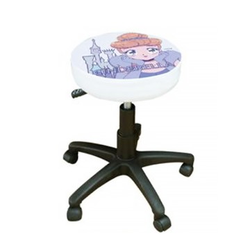 收納王妃 迪士尼漫畫風 可調式滾輪圓椅  35 x 6 x 42~54cm  仙杜瑞拉  1個