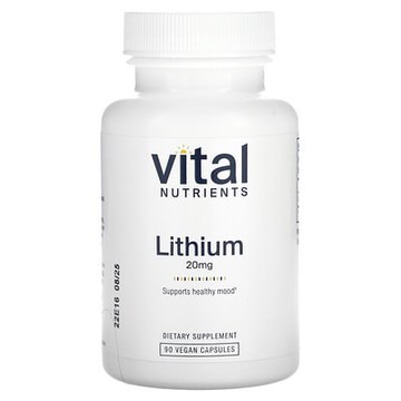 Vital Nutrients, 鋰，20 毫克，90 粒全素膠囊