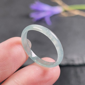 【求‧緣】冰藍水翡翠戒指戒圈 | 國際16圍 | 天然翡翠A貨 | 送禮