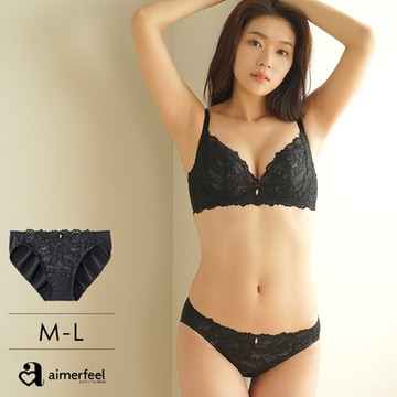 aimerfeel豐盈花卉蕾絲三角褲-1200921-BL