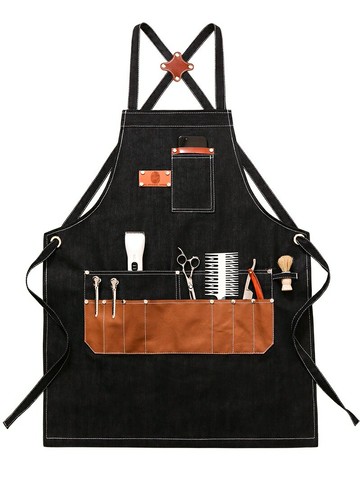 理發店工作圍裙時尚定制logo燙染化妝師男女士美發油頭工作服繡字