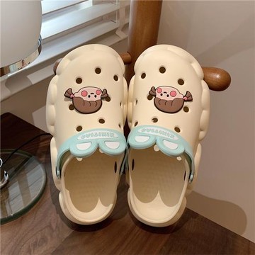 細細條卡通防滑防臭ins洞洞鞋