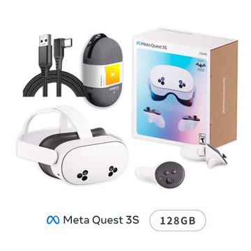Meta Quest 3S VR 128GB頭戴式裝置 混合實境+C2包+傳輸線