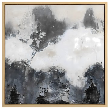 菠蘿選畫所 方 銀白秘境II APAD4467D 掛畫 40 x 40cm 居家裝飾  木色