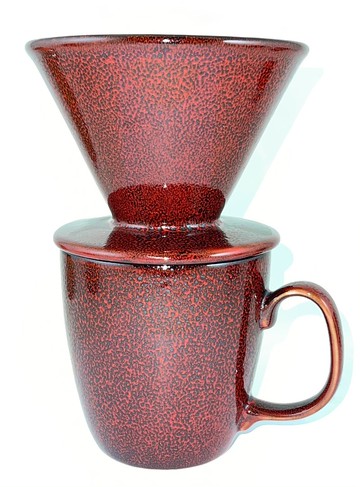 【大立窯】Colorful 磁吸咖啡濾杯/咖啡杯 套組 珊瑚紅天目款