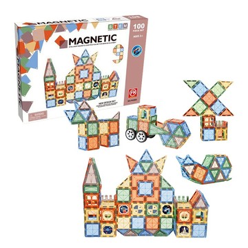 【台灣現貨】100PCS磁力片積木 STEAM 益智 磁力積木 早教  頑玩具