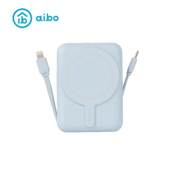 AIBO 無線磁吸+PD+自帶雙線 數顯行動電源 10000mAh