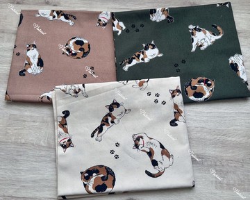 【日系插畫風】日本細帆布 恐龍・貓咪・青蛙圖案布料挑選 客製包