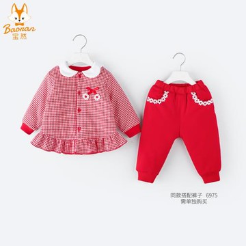 寶然嬰兒外套秋冬季外出棉衣1-5歲時尚女童棉服女寶寶冬裝9263