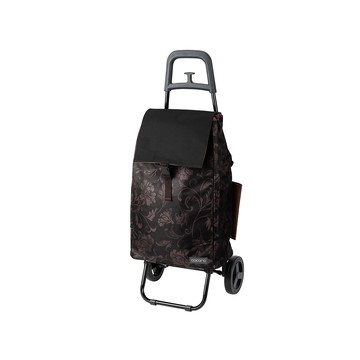 【日本cocoro】Grace 印花系列保溫保冷摺疊購物車-40L-多色可選-時尚黑