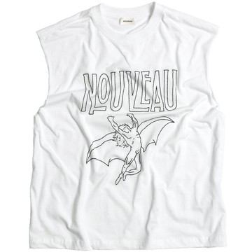 NOUVEAU NVV25106 BOXY FALLEN DEVIL SLEEVELESS TOP 寬肩背心 (白色)