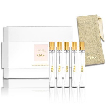 CHLOE 仙境花園香氛禮盒 10MLX5入 噴式小香(煙雨茉莉+淺吻含羞草+木蘭詩語+大馬士革玫瑰+北國雪松)