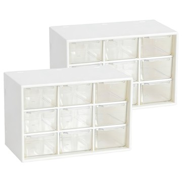 BangJiaShi 幫家適 九宮格透明抽屜收納盒  透明色  2個