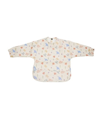 兜好食-長袖防水口袋圍兜(海裡鬧魟魟)