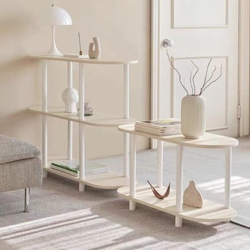 免運 開立發票 超低價 工廠直銷 ins橢圓形置物架北歐風落地可組合多層白色臥室收納架DIY置物架 出貨快CH5220