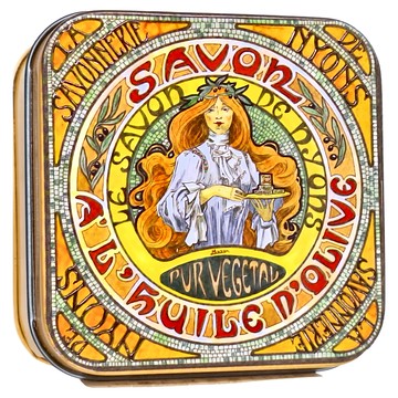 LA SAVONNERIE dE NYONS 法霓恩 手繪收藏 白杏仁鐵盒皂 100g  款式隨機  1個