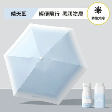 涼爽一夏天【THE SELECT】蘇打氣泡水漸層極輕晴雨兩用便攜口袋傘 (共3色可選) 太陽 紫外線 遮陽 黑膠防曬 晴雨兩用 輕巧 方便攜帶 手機大小 有你真好