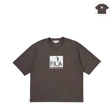 【FILA】男性 短袖 棉質圓領T恤-深灰 1TEY-5802-GY