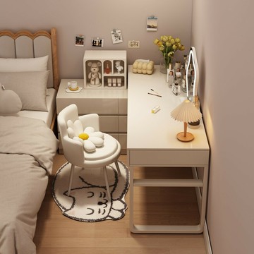 梳妝檯 臥室現代簡約高級感2025新款小戶型收納斗櫃 一體書桌 化妝桌