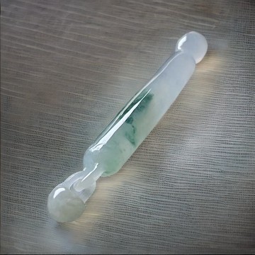 冰飄藍花翡翠秤心如意項鍊 | 天然緬甸玉A貨翡翠 | 送禮