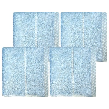 Gemini 双星毛巾 美國棉織緞毛巾2件組 吸水快乾 輕薄舒適  藍色  4條