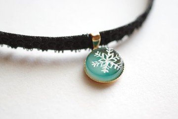 樹脂藝術 方形吊墜・夜色深處