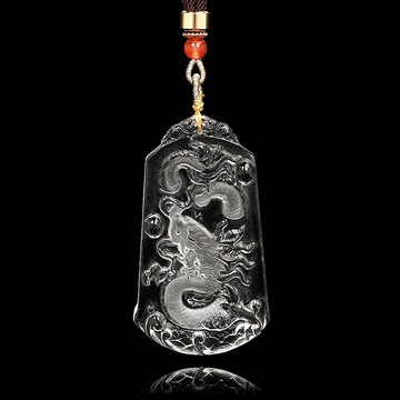 【正佳珠寶】白水晶 頂級淨透龍牌 33g 白水晶龍牌吊墜