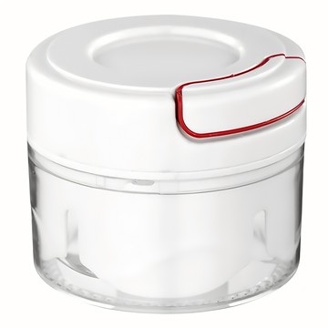 廚房手拉式迷你切菜切碎機，輕鬆製作蘸料、配菜，可拆卸設計，適用切蒜、薑、辣椒、花生、肉類等  8.3 x 7.2cm  1台  透明