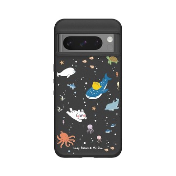 Pixel 8 Pro SolidSuit 黑 - 懶散兔與啾先生 Lazy Rabbit and Mr.Chu - 海洋