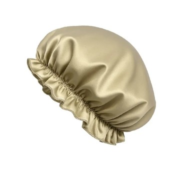Bioam 【BIOAM 佰歐安】天然蠶絲大尺寸舒眠護髮帽香檳金(蠶絲護髮帽/防靜電護髮睡眠/女王節)