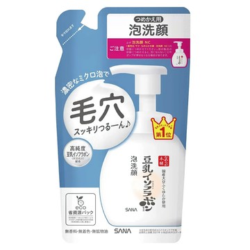 SANA 莎娜 豆乳美肌泡沫洗顏慕斯補充包 清爽型 - 毛穴護理  180ml  1包