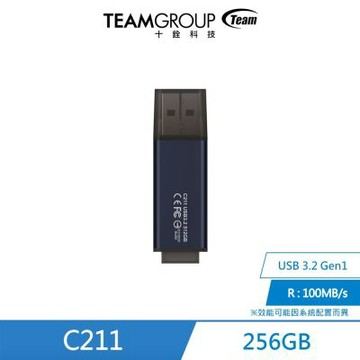 Team 十銓 C211 256GB 紳士碟 USB 3.2 隨身碟 (終身保固)