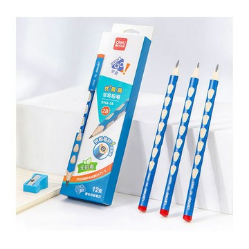 得力 Deli 三角洞洞學齡鉛筆 2B/HB 12支 / 盒 S966【APP滿額下單10%點數(單一帳號最高1000點)】9/30止