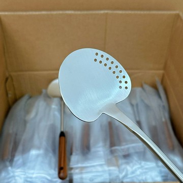 🔥好貨優選🔥304不鏽鋼蘑菇鏟胡桃木鍋鏟家用炒菜鏟子食品級小號圓炒勺鐵鍋鏟