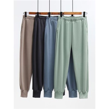 德絨男女家居褲高腰寬松薄絨長褲情侶睡褲休閑起居褲衛褲保暖秋冬