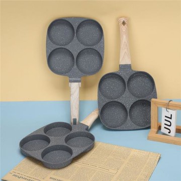 跨境煎蛋神器四合一煎蛋鍋不粘早餐鍋平底雞蛋漢堡鍋家用四孔煎鍋