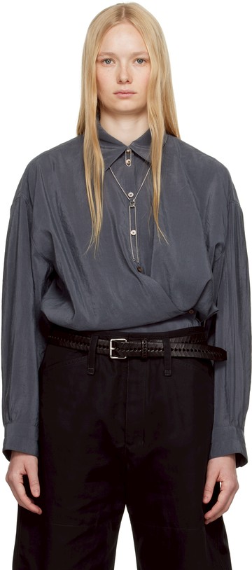 LEMAIRE 灰色 Straight Collar Twisted 衬衫