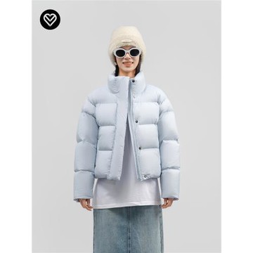 95鵝絨2025冬小個子休閑時尚百搭面包服三防立領無帽短款羽絨服女