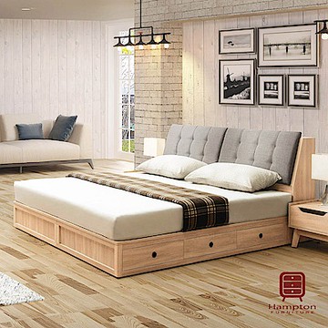 漢妮Hampton弗羅拉系列5尺收納式六抽床組-152x218x98cm