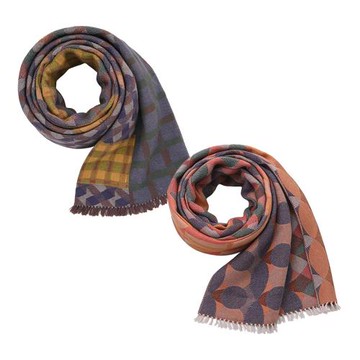 ISSEY MIYAKE 三宅一生 PLEATS PLEASE系列 幾何圖案羊毛圍巾-任色選