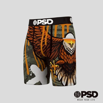 【PSD Underwear 官方旗艦店】ANIMAL- 平口四角褲-印地安獵鷹-黑色